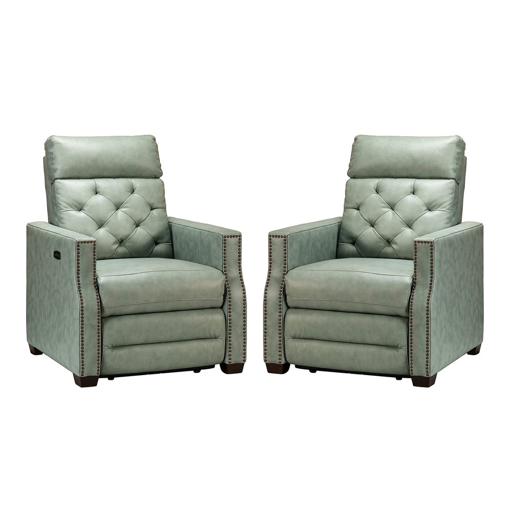 Fauteuil inclinable électrique Alina 31,50 pouces de large en cuir véritable avec port USB, lot de 2