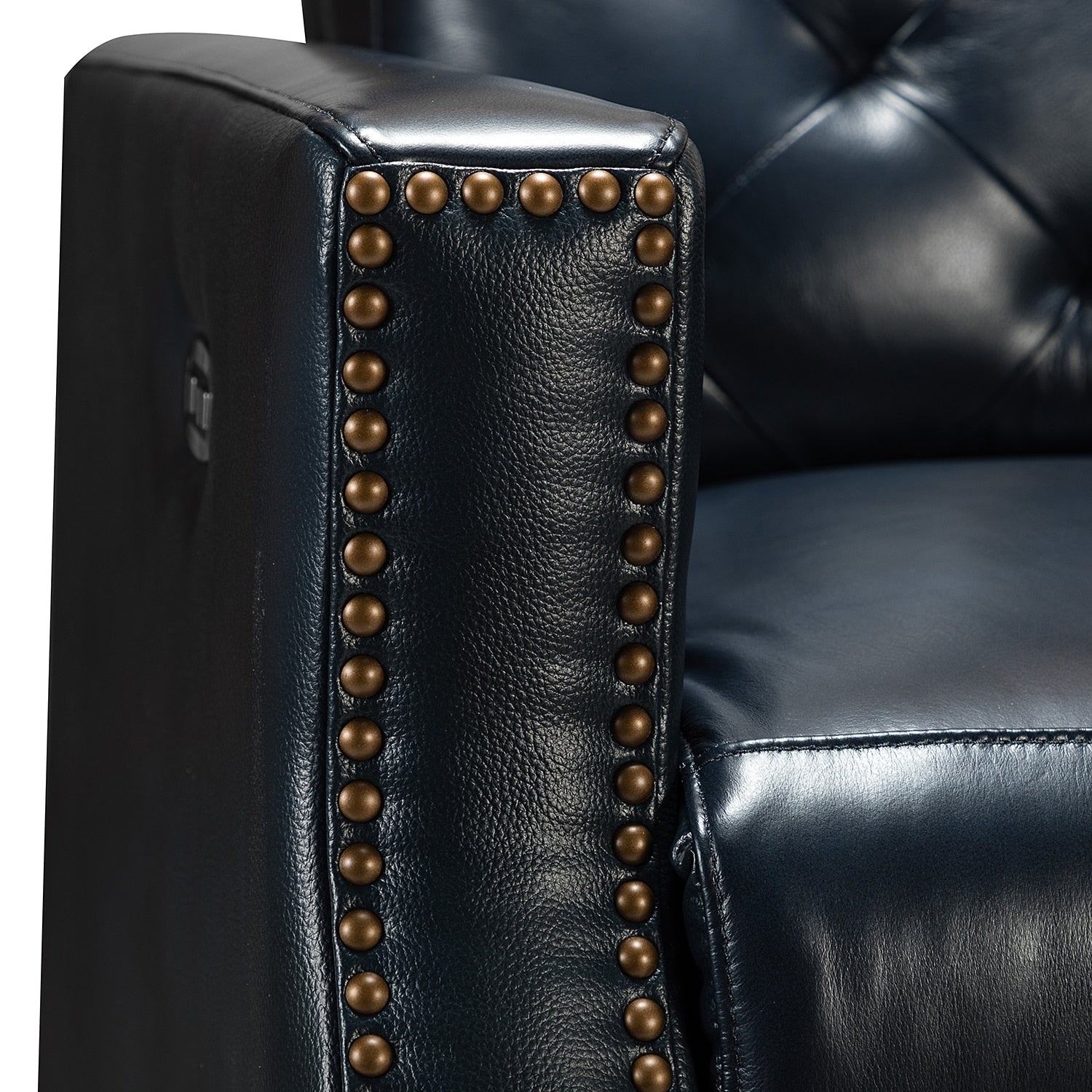 Fauteuil inclinable électrique Alina 31,50 pouces de large en cuir véritable avec port USB, lot de 2