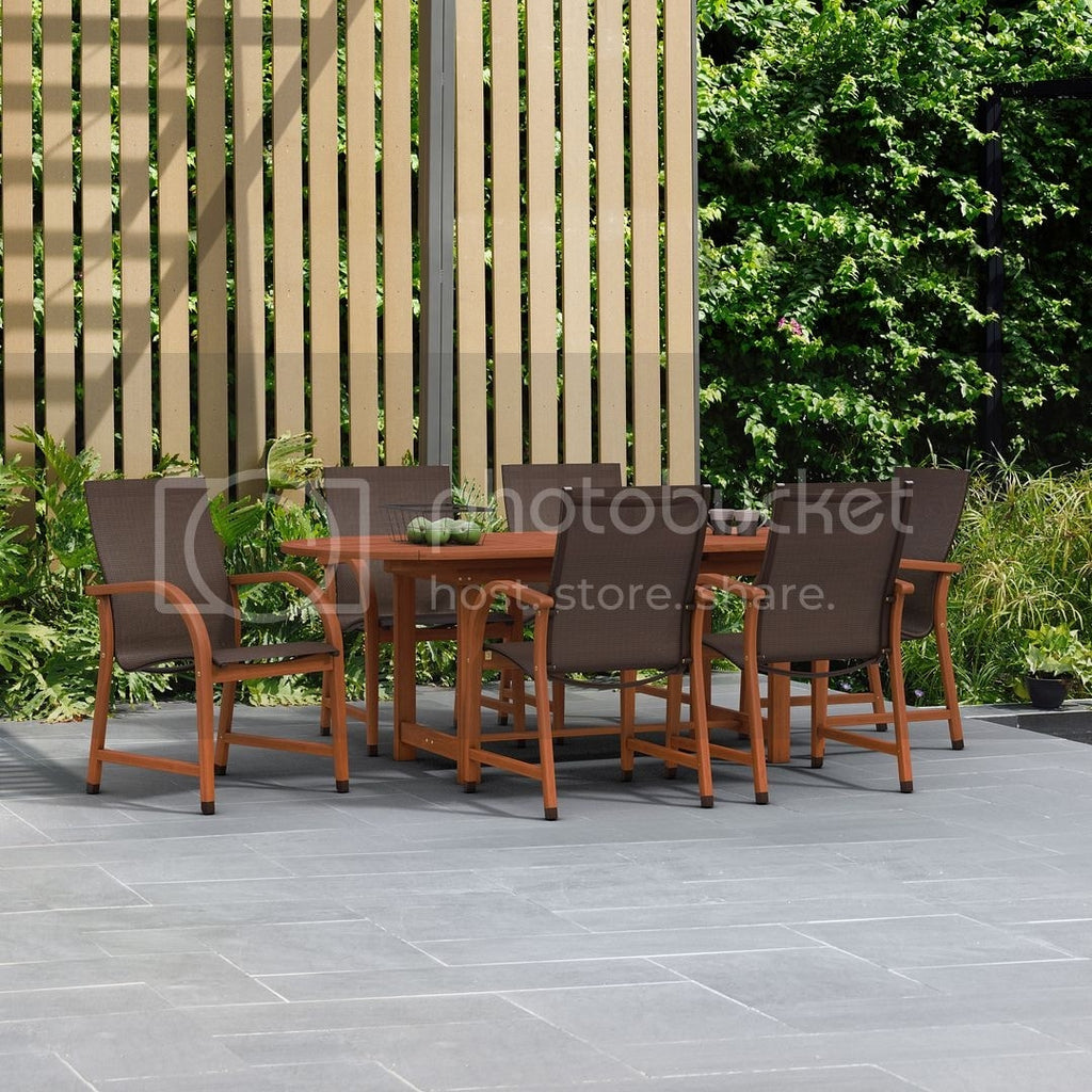 Ensemble de salle à manger d'extérieur Amazonia Miller en bois certifié FSC, 7 pièces - 7 pièces