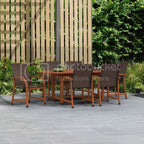 Ensemble de salle à manger d'extérieur Amazonia Miller en bois certifié FSC, 7 pièces - 7 pièces