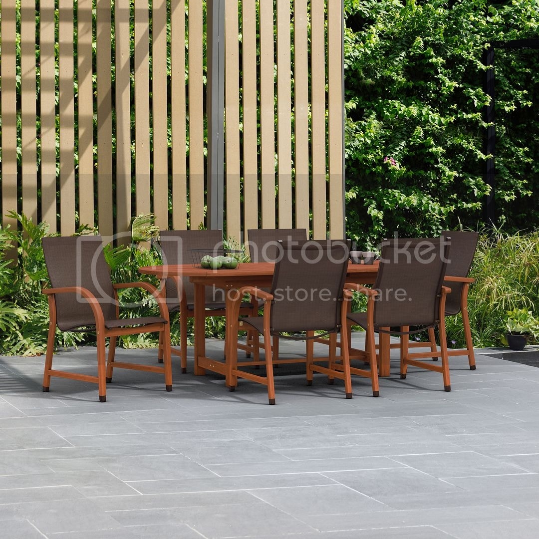 Ensemble de salle à manger d'extérieur Amazonia Miller en bois certifié FSC, 7 pièces - 7 pièces