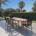 Ensemble de salle à manger d'extérieur Amazonia Miller en bois certifié FSC, 7 pièces - 7 pièces