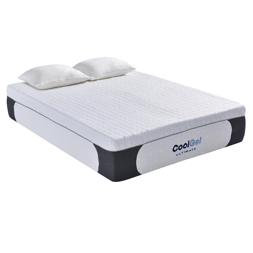 Matelas en mousse à mémoire de forme Cool Gel de Classic Brands de 14 pouces avec oreiller - Blanc