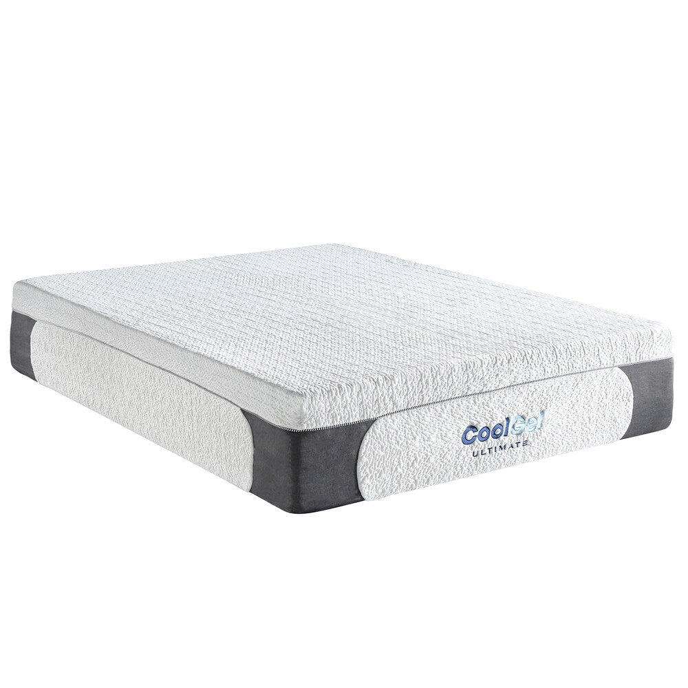 Matelas en mousse à mémoire de forme Cool Gel de Classic Brands de 14 pouces avec oreiller - Blanc