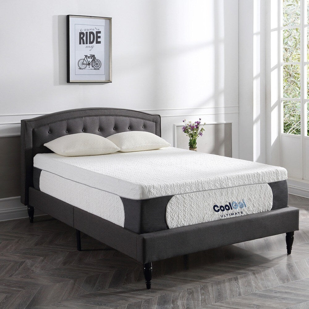 Matelas en mousse à mémoire de forme Cool Gel de Classic Brands de 14 pouces avec oreiller - Blanc