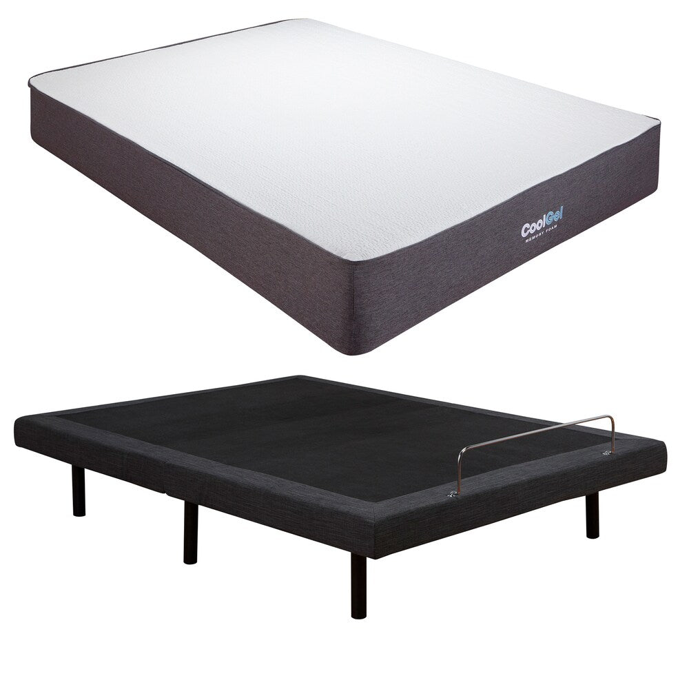 Ensemble matelas et sommier réglable Alese 12 pouces en mousse à mémoire de forme et gel Classic Brands