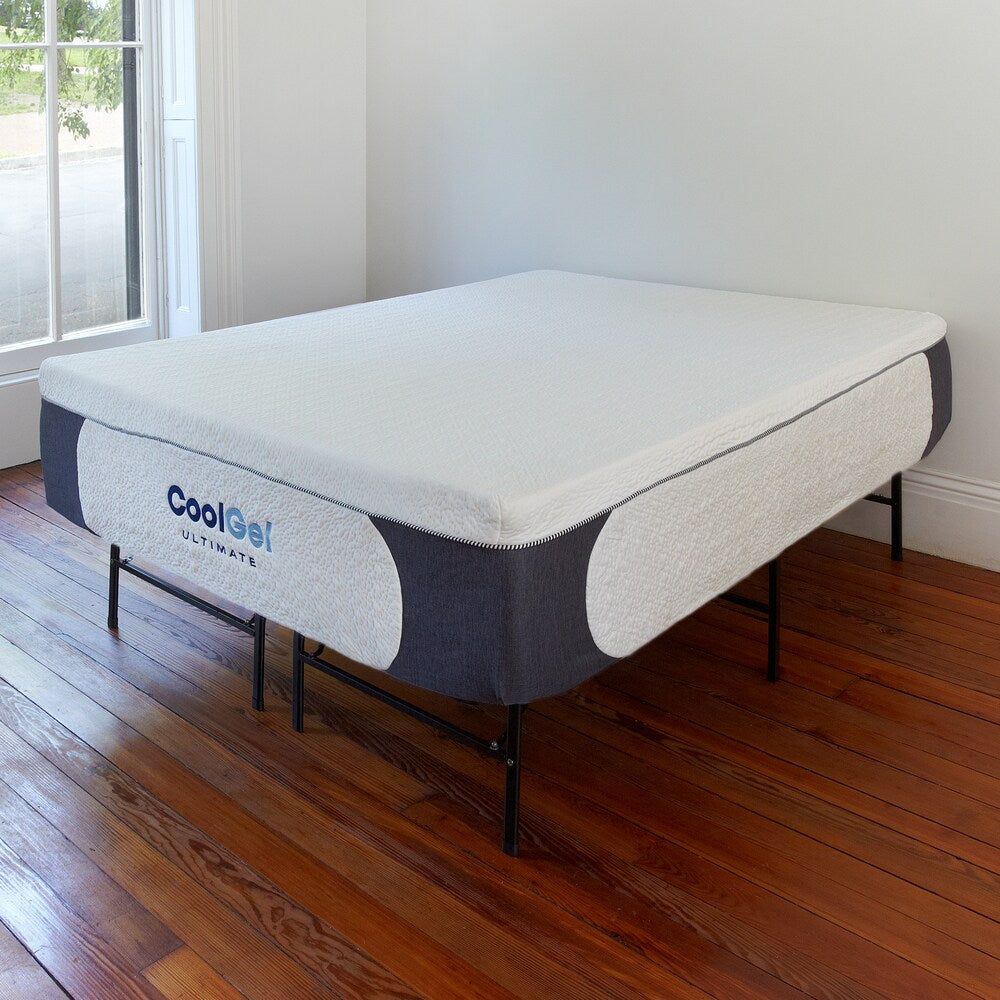 Ensemble matelas et cadre en mousse à mémoire de forme Milan Cool Gel de Classic Brands, 14 pouces, grand format, avec 2 oreillers
