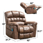 Fauteuil inclinable électrique surdimensionné de 42 po de large avec massage et chauffage