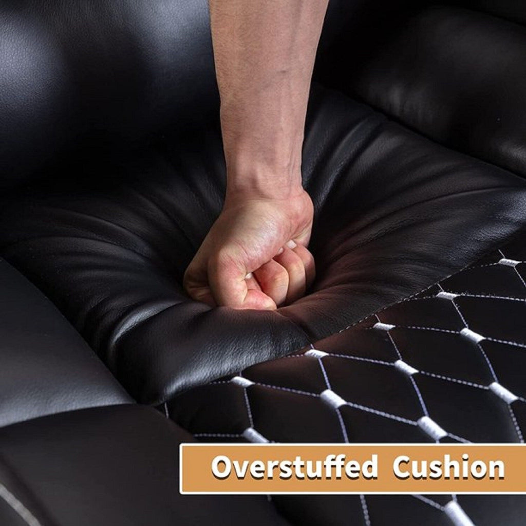 Canapé inclinable simple rembourré pour home cinéma électrique avec rangement dissimulé pour les accoudoirs