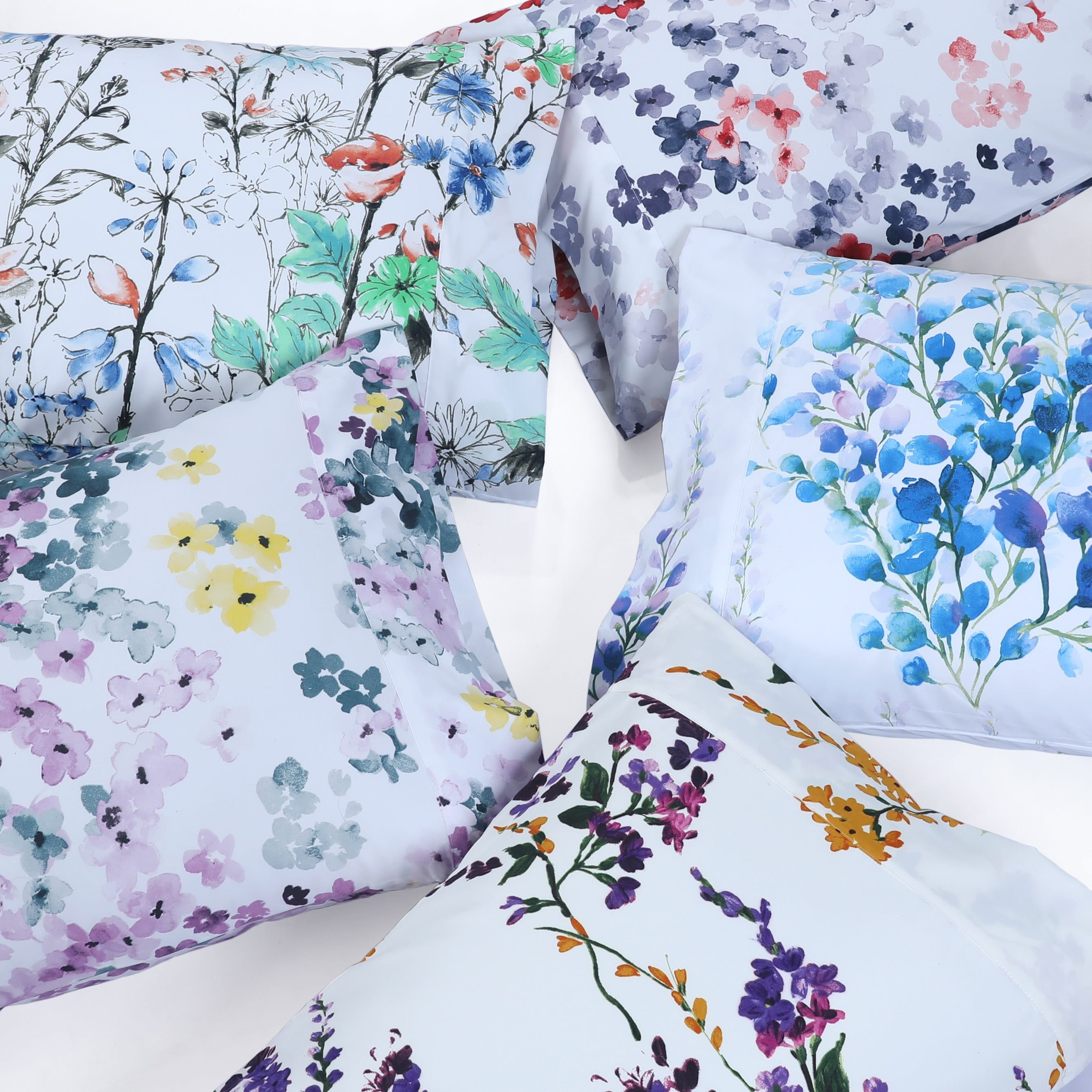 Ensemble de draps à poches profondes à imprimé floral Azores Home avec plat surdimensionné