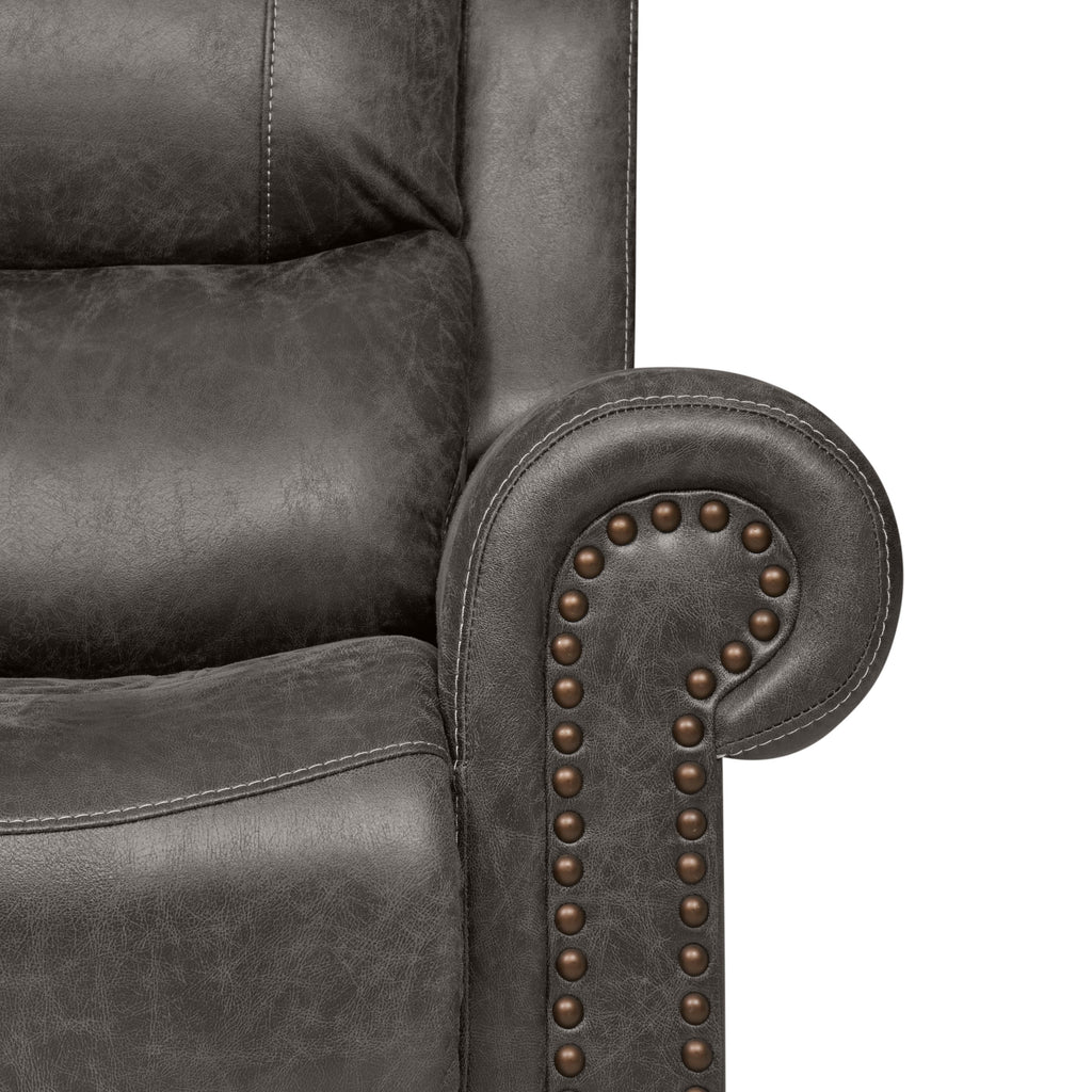 Fauteuil inclinable à bascule extra large Copper Grove Dilsen avec accoudoirs roulés