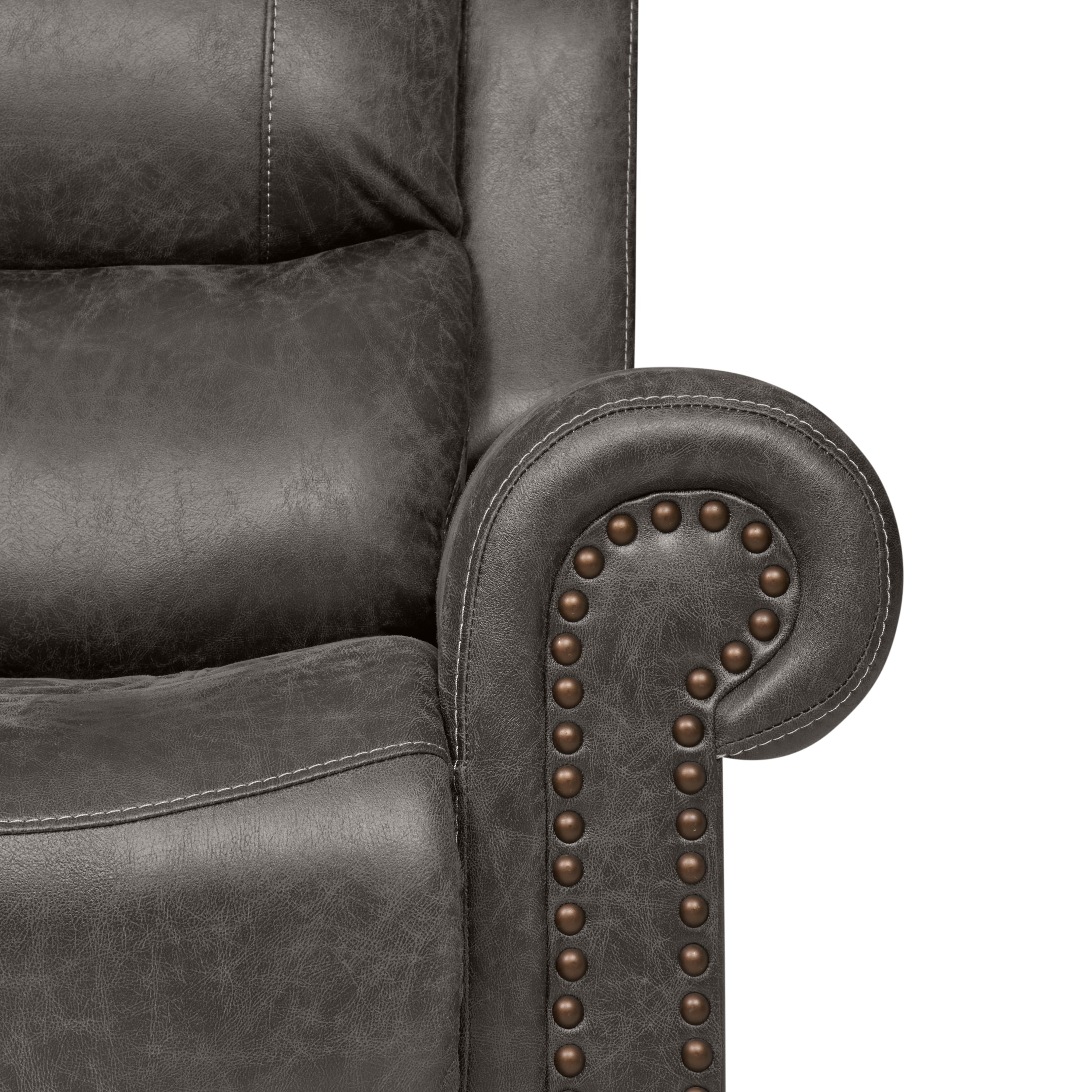 Fauteuil inclinable à bascule extra large Copper Grove Dilsen avec accoudoirs roulés