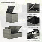 Ensemble de canapés de patio en rotin PE 6 pièces avec rangement et sièges réglables