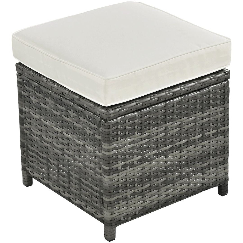 Ensemble de canapés de patio en rotin PE 6 pièces avec rangement et sièges réglables