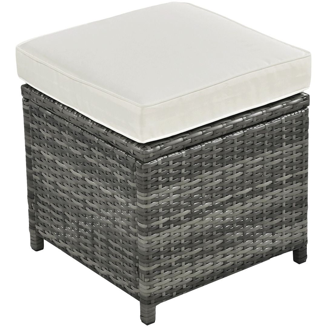 Ensemble de canapés de patio en rotin PE 6 pièces avec rangement et sièges réglables