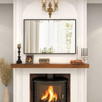 Miroir mural de salle de bain rectangulaire classique avec cadre en métal