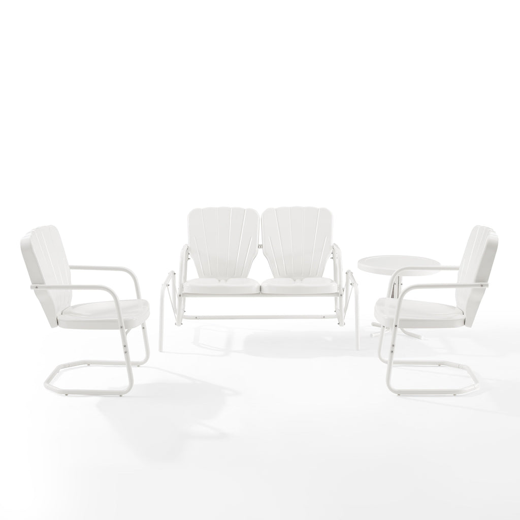 Ensemble de conversation d'extérieur en métal Crosley Ridgeland 4 pièces - 75 x 88 x 34,25