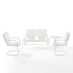 Ensemble de conversation d'extérieur en métal Crosley Ridgeland 4 pièces - 75 x 88 x 34,25