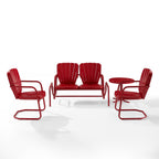 Ensemble de conversation d'extérieur en métal Crosley Ridgeland 4 pièces - 75 x 88 x 34,25