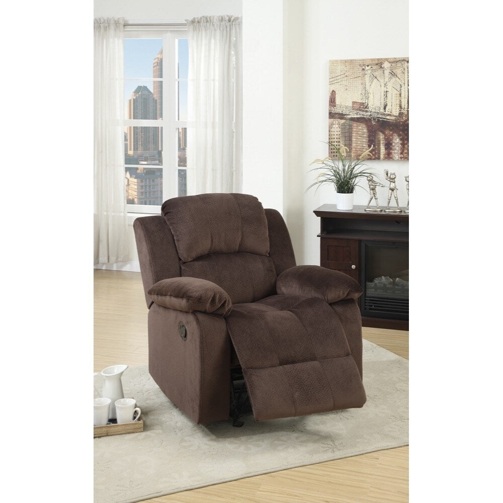 Fauteuil inclinable à bascule en daim marron chocolat