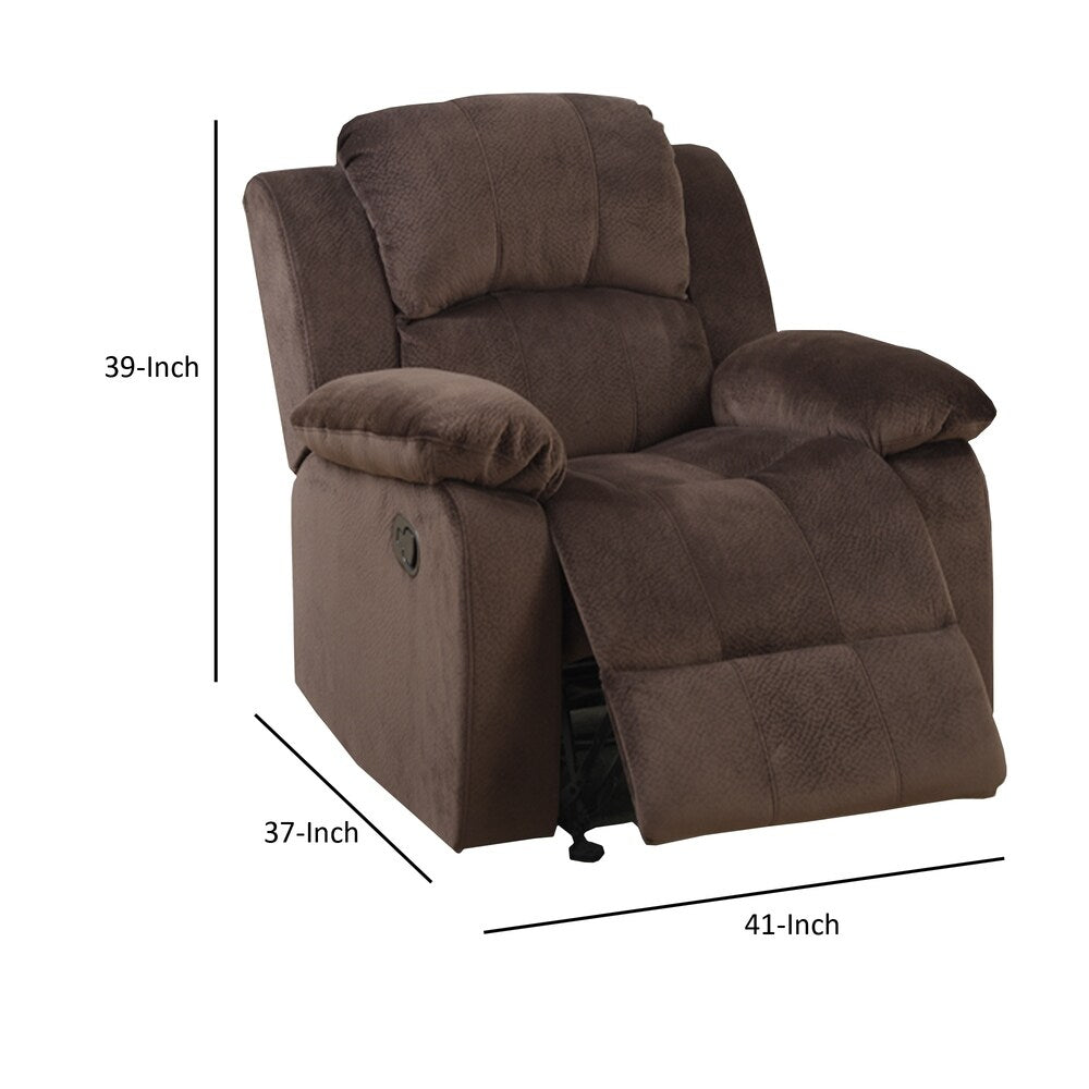 Fauteuil inclinable à bascule en daim marron chocolat