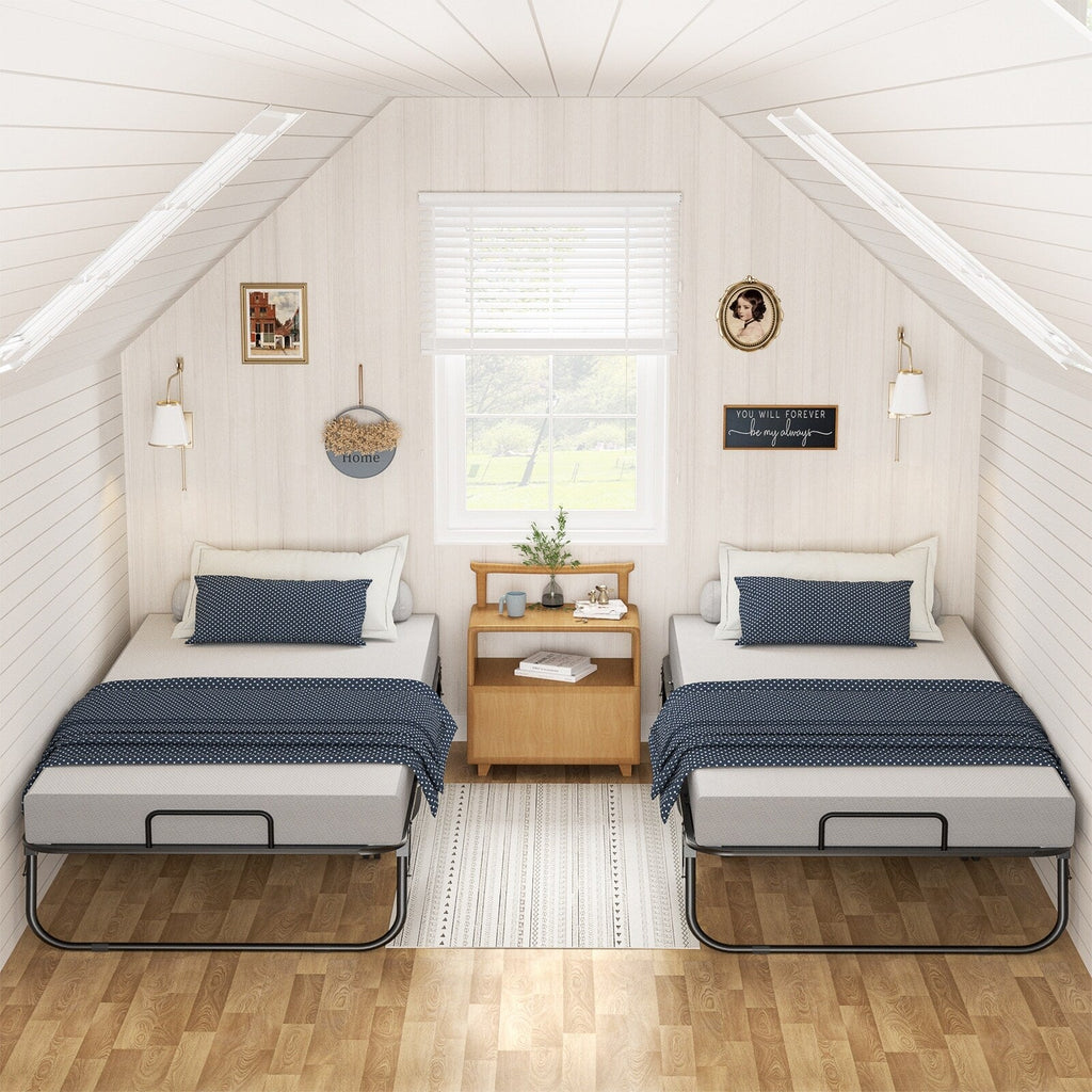 Lit pliant 38'' avec matelas, lit pliable portable avec housse de rangement