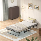Lit pliant 38'' avec matelas, lit pliable portable avec housse de rangement