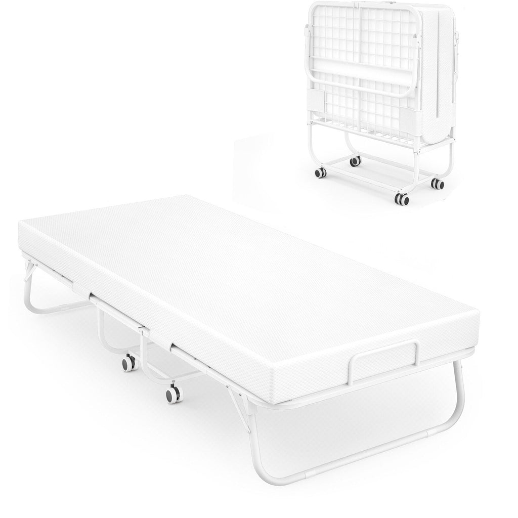 Lit pliant 38'' avec matelas, lit pliable portable avec housse de rangement