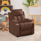 Fauteuil inclinable de luxe pour enfants avec repose-pieds, appui-tête et 2 porte-gobelets Fauteuil inclinable en microfibre pour enfants de 3 ans et plus