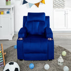 Fauteuil inclinable de luxe pour enfants avec repose-pieds, appui-tête et 2 porte-gobelets Fauteuil inclinable en microfibre pour enfants de 3 ans et plus