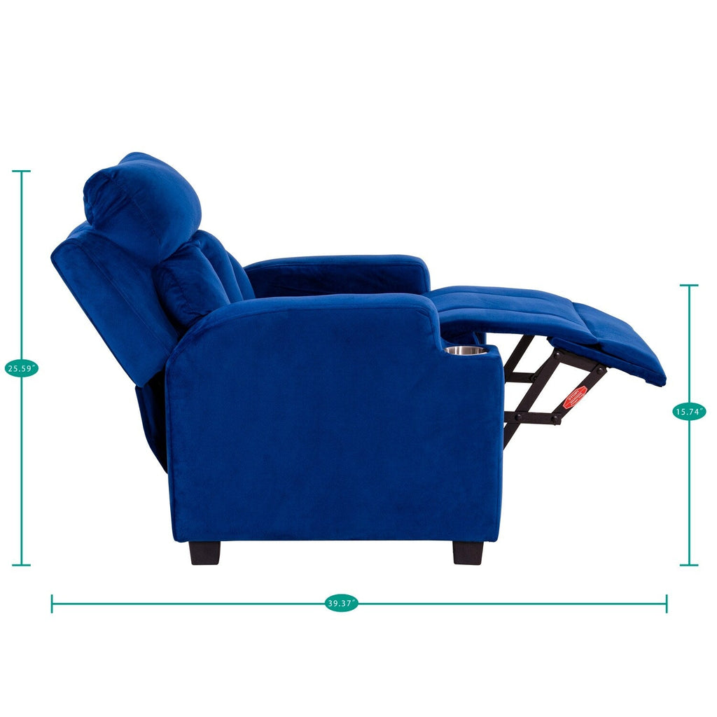 Fauteuil inclinable de luxe pour enfants avec repose-pieds, appui-tête et 2 porte-gobelets Fauteuil inclinable en microfibre pour enfants de 3 ans et plus