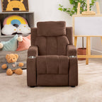 Fauteuil inclinable de luxe pour enfants avec repose-pieds, appui-tête et 2 porte-gobelets Fauteuil inclinable en microfibre pour enfants de 3 ans et plus