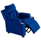 Fauteuil inclinable de luxe pour enfants avec repose-pieds, appui-tête et 2 porte-gobelets Fauteuil inclinable en microfibre pour enfants de 3 ans et plus