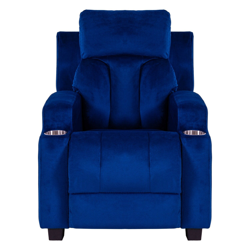 Fauteuil inclinable de luxe pour enfants avec repose-pieds, appui-tête et 2 porte-gobelets Fauteuil inclinable en microfibre pour enfants de 3 ans et plus