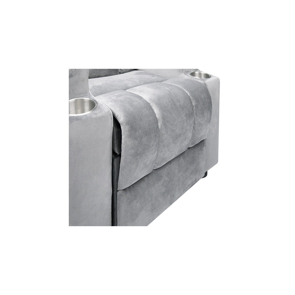 Fauteuil inclinable de luxe pour enfants avec repose-pieds, appui-tête et 2 porte-gobelets Fauteuil inclinable en microfibre pour enfants de 3 ans et plus