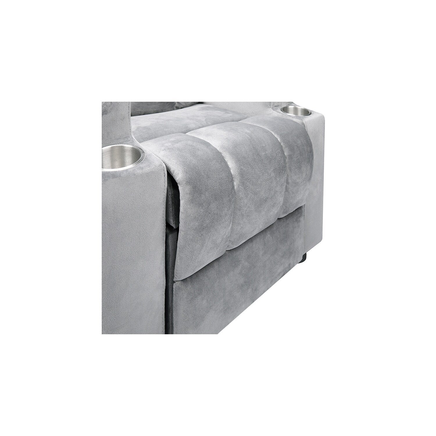 Fauteuil inclinable de luxe pour enfants avec repose-pieds, appui-tête et 2 porte-gobelets Fauteuil inclinable en microfibre pour enfants de 3 ans et plus