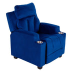 Fauteuil inclinable de luxe pour enfants avec repose-pieds, appui-tête et 2 porte-gobelets Fauteuil inclinable en microfibre pour enfants de 3 ans et plus