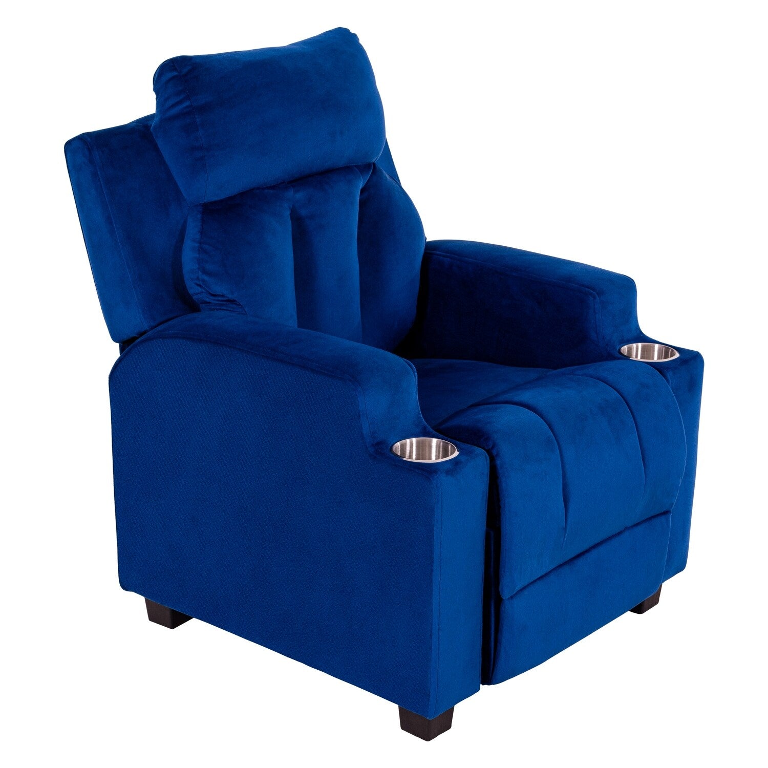 Fauteuil inclinable de luxe pour enfants avec repose-pieds, appui-tête et 2 porte-gobelets Fauteuil inclinable en microfibre pour enfants de 3 ans et plus