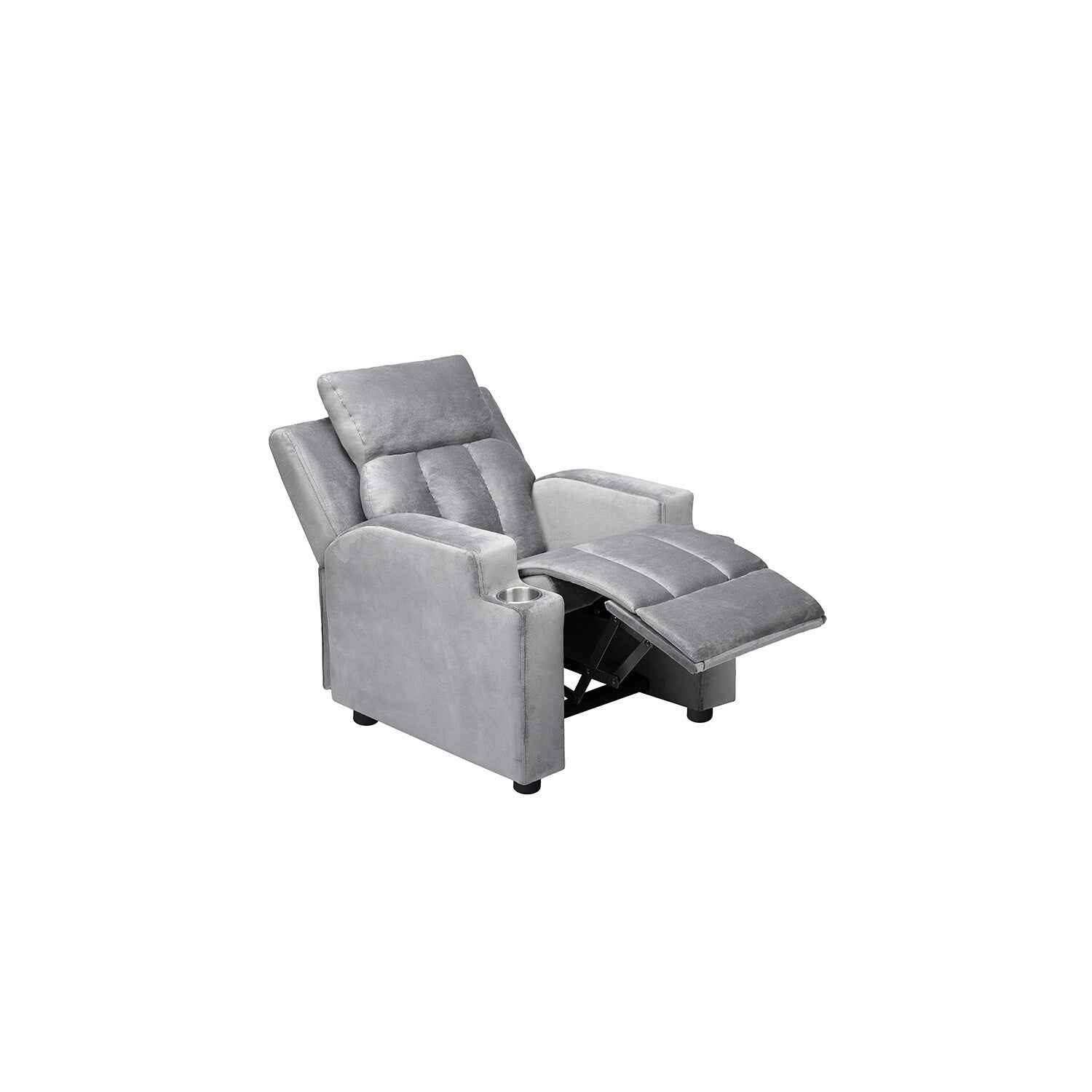Fauteuil inclinable de luxe pour enfants avec repose-pieds, appui-tête et 2 porte-gobelets Fauteuil inclinable en microfibre pour enfants de 3 ans et plus