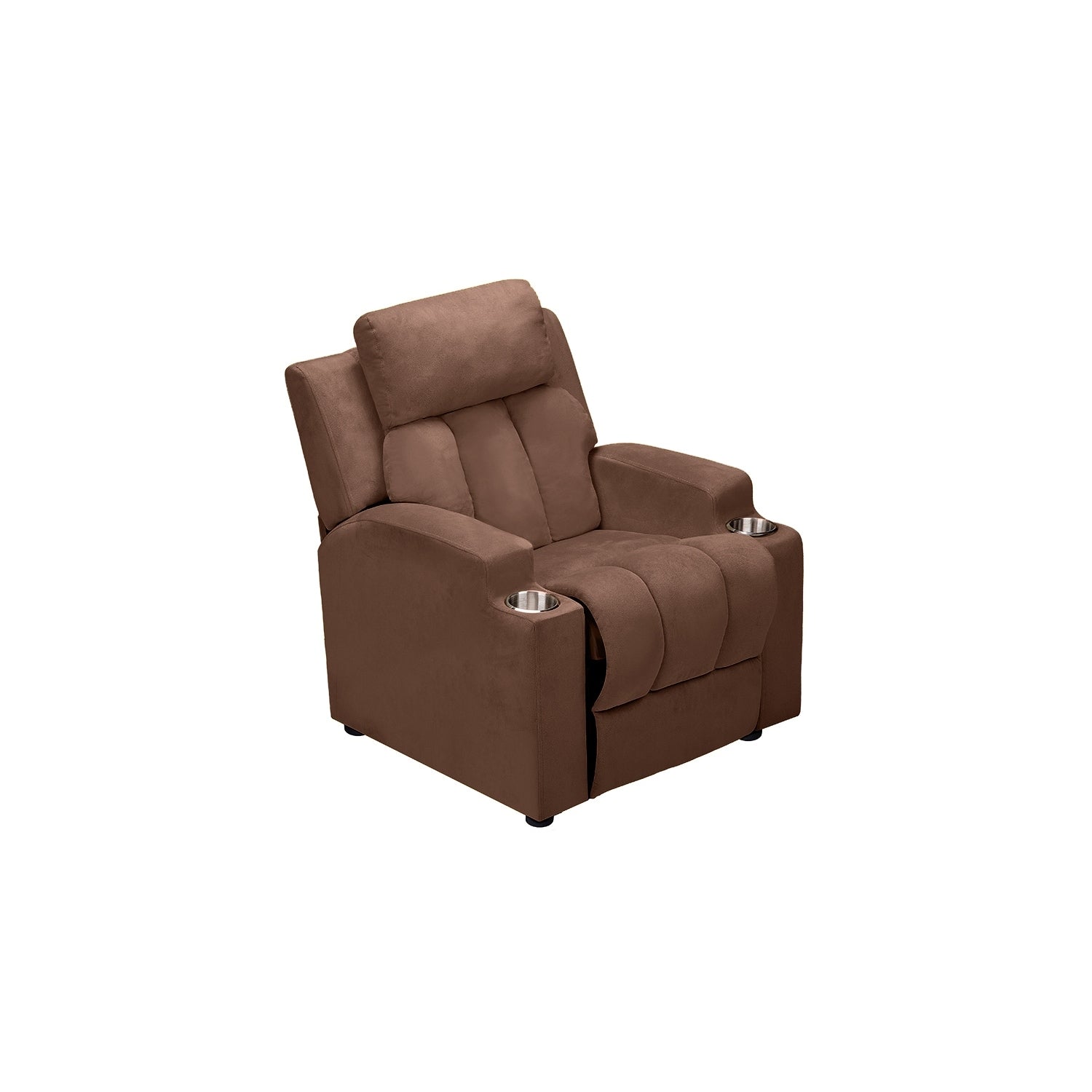 Fauteuil inclinable de luxe pour enfants avec repose-pieds, appui-tête et 2 porte-gobelets Fauteuil inclinable en microfibre pour enfants de 3 ans et plus