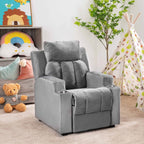 Fauteuil inclinable de luxe pour enfants avec repose-pieds, appui-tête et 2 porte-gobelets Fauteuil inclinable en microfibre pour enfants de 3 ans et plus