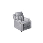 Fauteuil inclinable de luxe pour enfants avec repose-pieds, appui-tête et 2 porte-gobelets Fauteuil inclinable en microfibre pour enfants de 3 ans et plus