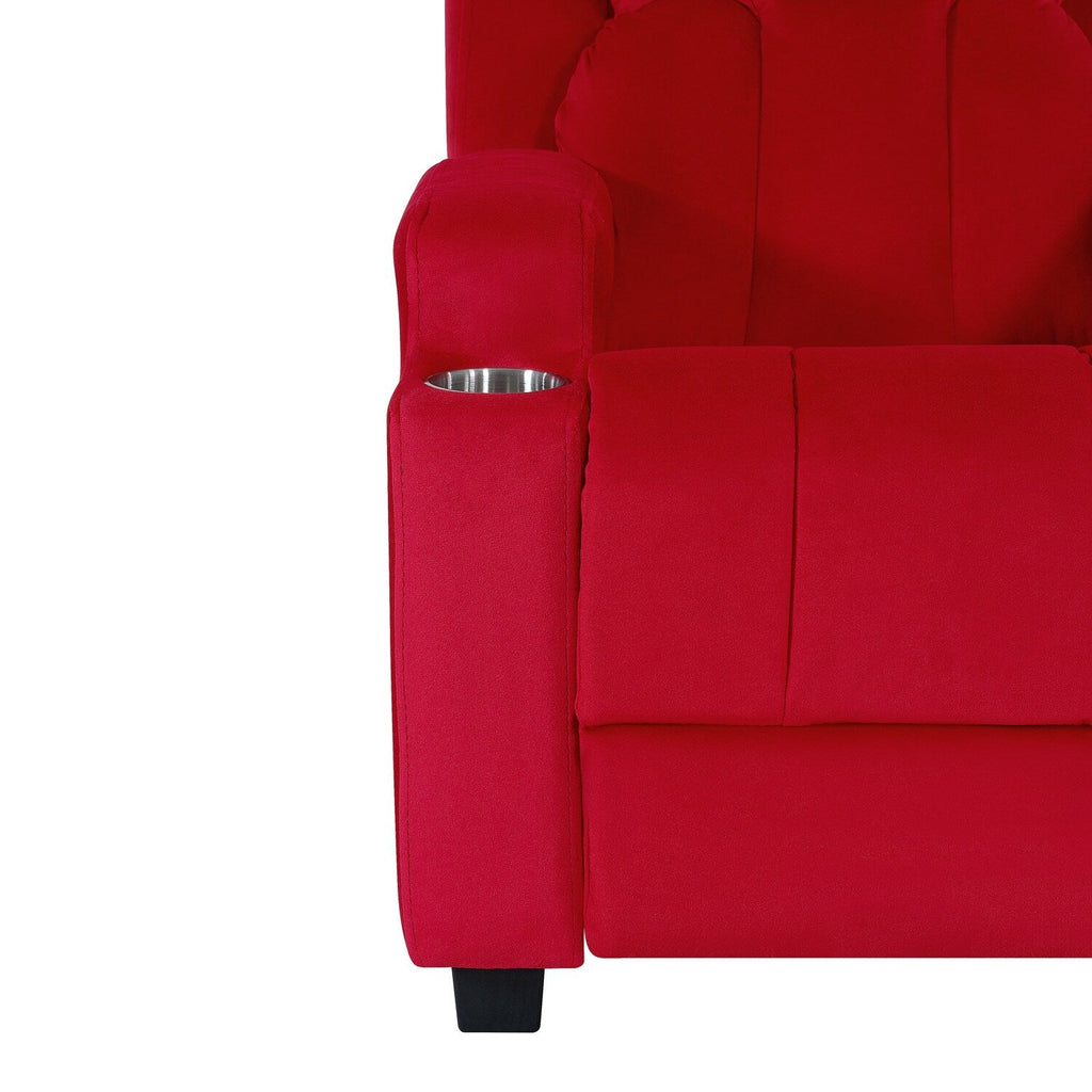 Fauteuil inclinable de luxe pour enfants avec repose-pieds, appui-tête et 2 porte-gobelets Fauteuil inclinable en microfibre pour enfants de 3 ans et plus
