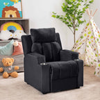Fauteuil inclinable de luxe pour enfants avec repose-pieds, appui-tête et 2 porte-gobelets Fauteuil inclinable en microfibre pour enfants de 3 ans et plus