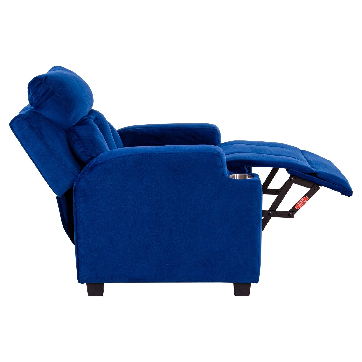 Fauteuil inclinable de luxe pour enfants avec repose-pieds, appui-tête et 2 porte-gobelets Fauteuil inclinable en microfibre pour enfants de 3 ans et plus