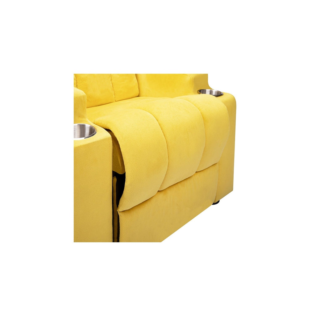 Fauteuil inclinable de luxe pour enfants avec repose-pieds, appui-tête et 2 porte-gobelets Fauteuil inclinable en microfibre pour enfants de 3 ans et plus