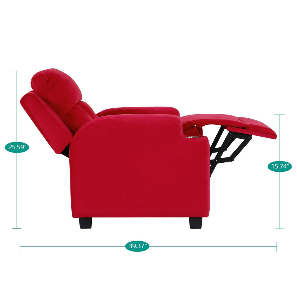 Fauteuil inclinable de luxe pour enfants avec repose-pieds, appui-tête et 2 porte-gobelets Fauteuil inclinable en microfibre pour enfants de 3 ans et plus
