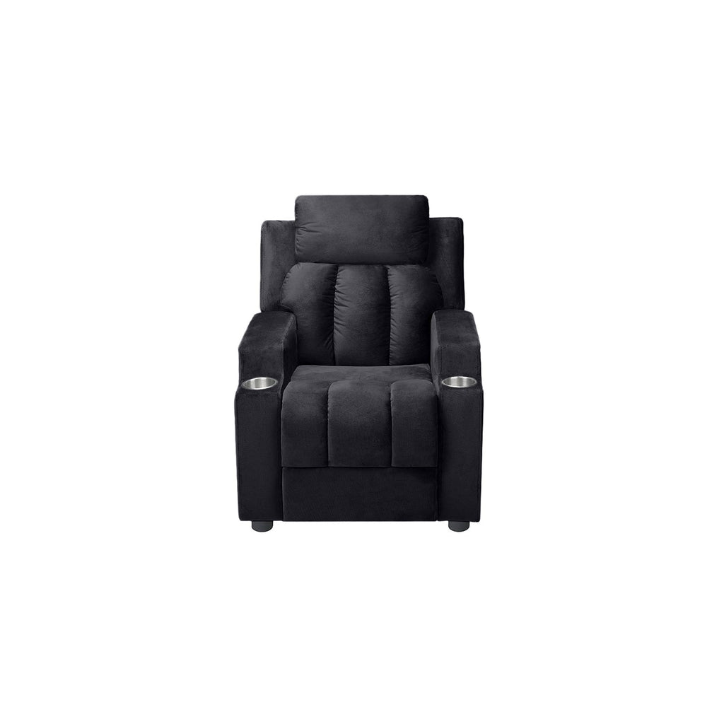 Fauteuil inclinable de luxe pour enfants avec repose-pieds, appui-tête et 2 porte-gobelets Fauteuil inclinable en microfibre pour enfants de 3 ans et plus
