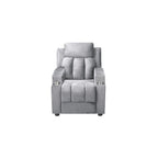 Fauteuil inclinable de luxe pour enfants avec repose-pieds, appui-tête et 2 porte-gobelets Fauteuil inclinable en microfibre pour enfants de 3 ans et plus