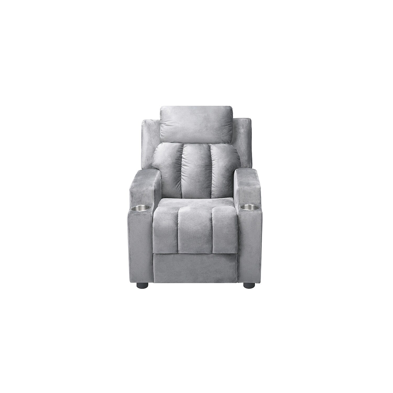 Fauteuil inclinable de luxe pour enfants avec repose-pieds, appui-tête et 2 porte-gobelets Fauteuil inclinable en microfibre pour enfants de 3 ans et plus